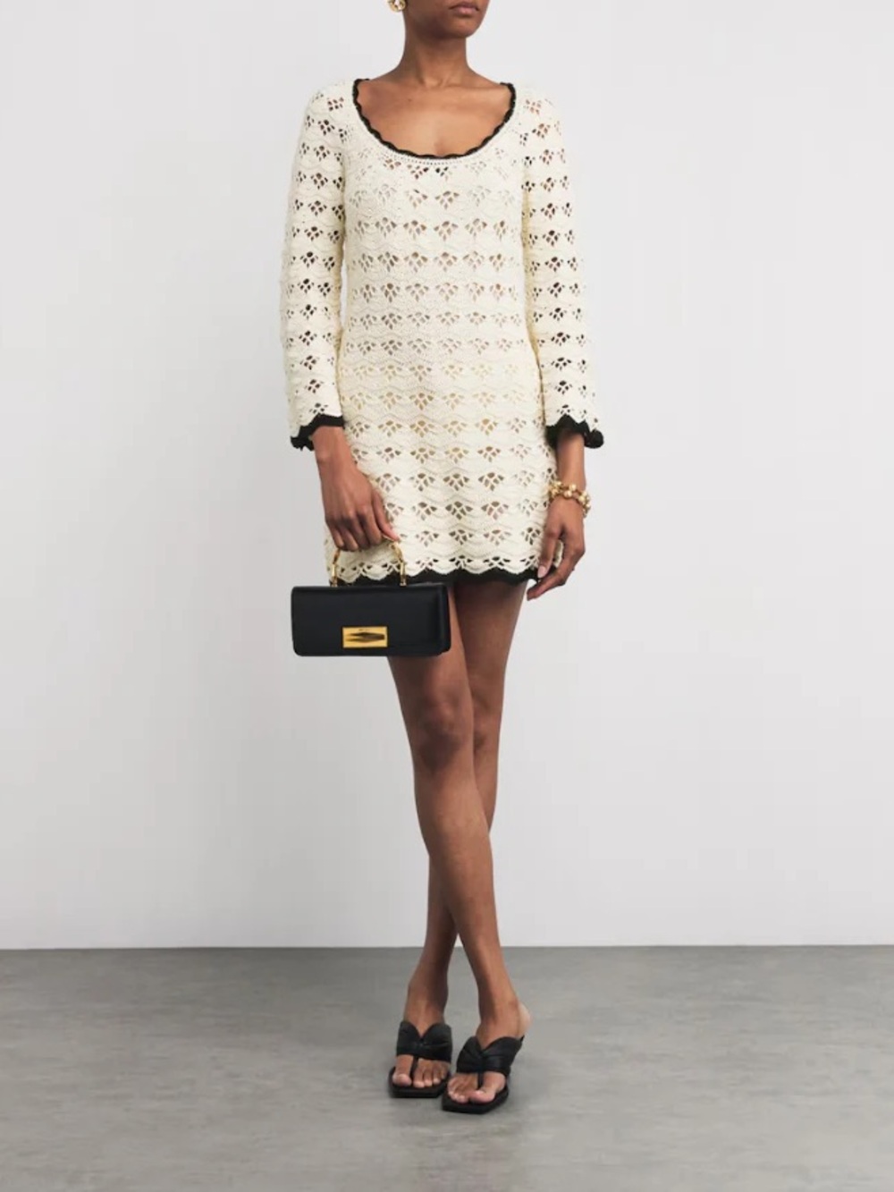 Zimmermann Cream Crochet Cotton Minidress NWT Size 3 US 8-10